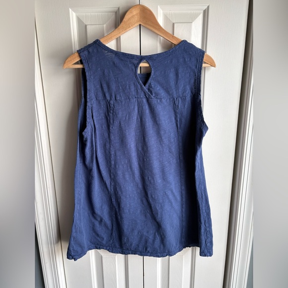 Fresh Produce Womens Chloe Tank Top Blue Key Hole Cotton Size Medium - Picture 2 of 9